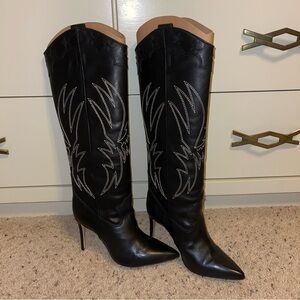 Schutz Maryana Western Leather Boots Size 7.5
